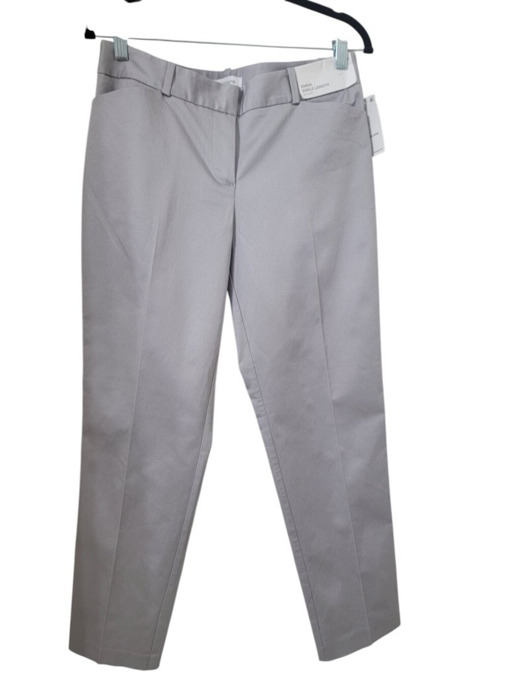 Liz Claiborne Size 4 Gray "Emma" Mid Rise Ankle Pants, NEW with Tag